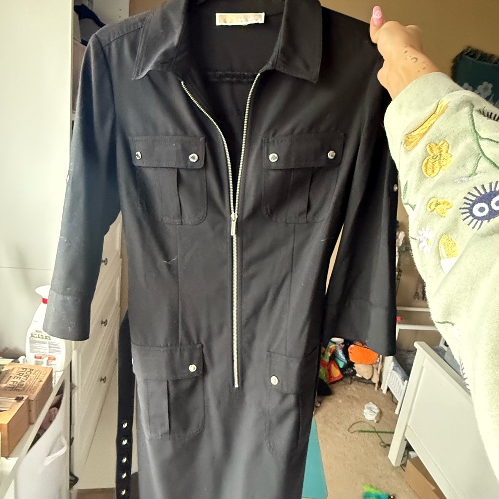 Black Zip-Up Dress
